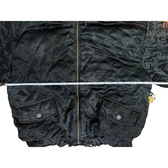 Vintage 90s Triple Fat Goose Down Reversible Satin Bomber Coat Jacket Womens XL - Picture 12 of 13